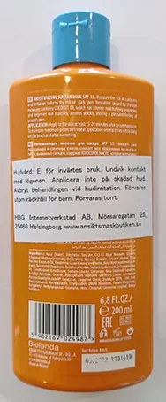 Crema solare «BIELENDA SUN CARE Coconut Suntan Milk SPF 15» — foto 2 dell'alert A12/01726/22