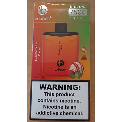 Sigaretta elettronica monouso «BILLOW Strawberry ice cream 7500 puffs» (Vabeen)