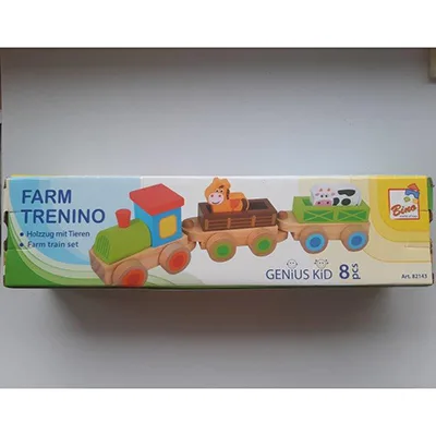 Treno giocattolo «BINO wooden train with animals» (Bino)