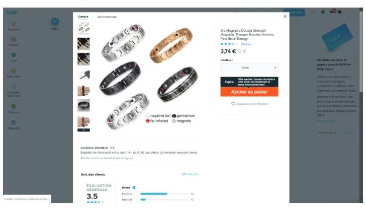 Bracciale «Bio Magnetic Double Strength Magnetic Therapy Bracelet Arthritis Pain Relief Energy» — foto 3 dell'alert A12/01181/21