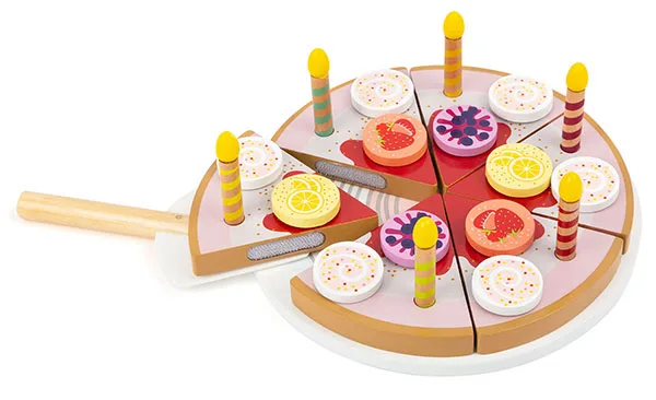 Torta di compleanno giocattolo «Birthday cake with wooden candles» (Legler)