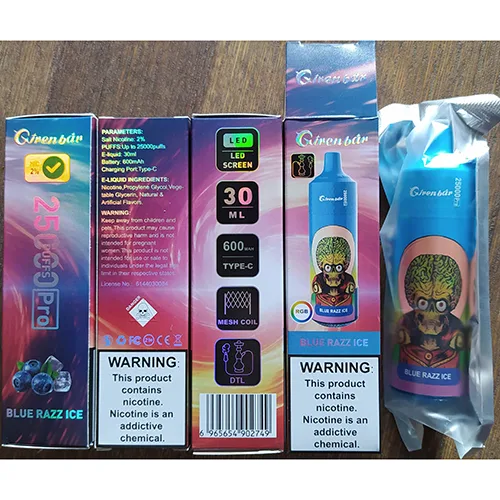 Sigaretta elettronica monouso «Blue Razz Ice» — foto 1 dell'alert A12/03034/24