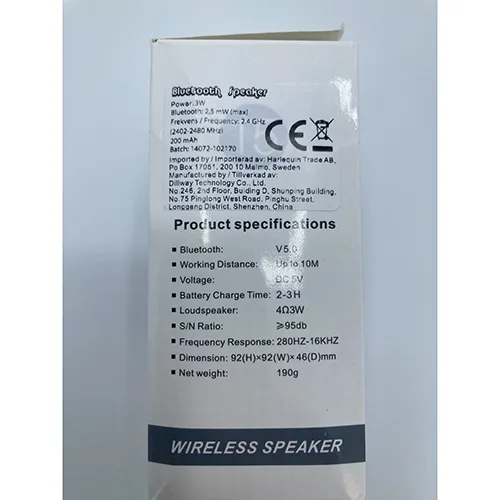 Altoparlante Bluetooth «Bluetooth speaker» — foto 3 dell'alert A12/03144/24