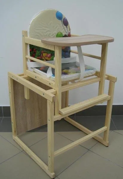 Seggiolone per bambini «BOBAS fa etetőszék ('Wooden high chair')» (BERGON / Bocian)