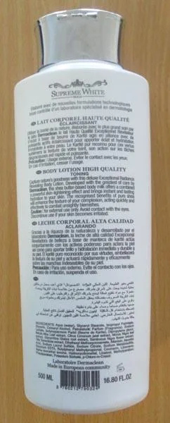 Prodotto schiarimento della pelle «Body Lotion High Quality - Toning care» — foto 2 dell'alert A12/1396/17