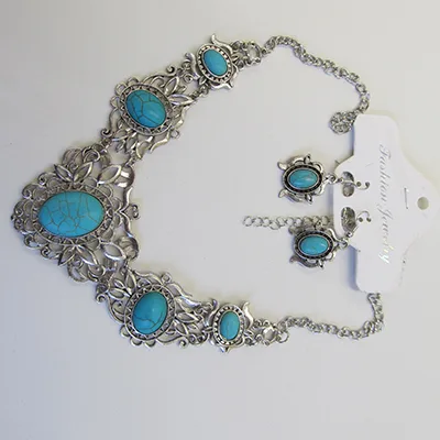 Set di gioielli «Boho Türkis Schmuckset für Damen, Bohemien Halskette und Ohrringe Set, Muschel Muschelke…» — foto 4 dell'alert A12/03212/24