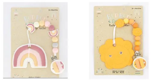 Baby dentitore «Bop Bop Baby Teether &amp; Pacifier Clip Set» (Danbar)