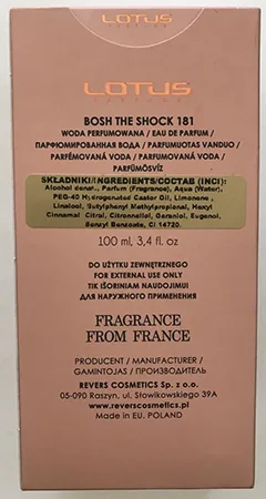 Profumo «Bosh The Shock 181» — foto 2 dell'alert A12/00461/23