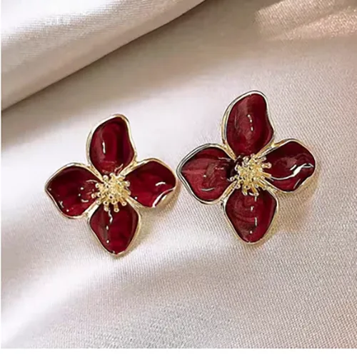 Orecchini «Boucles d'oreilles en forme de fleur d'hibiscus en acier inoxydable pour femmes et fille…» — foto 1 dell'alert SR/00739/26
