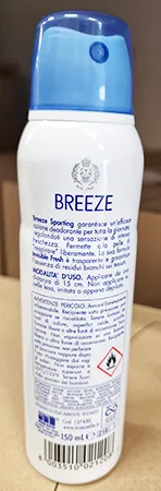 Spruzzo di deodorante «BREEZE SPORTING» — foto 2 dell'alert A12/01104/23