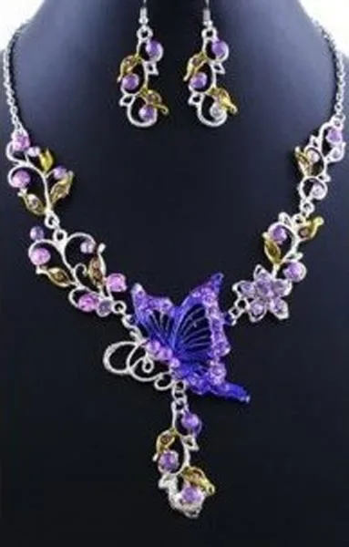Set di gioielli «Bride's Butterfly Flower Rhinestone Pendant» — foto 1 dell'alert A12/1082/18