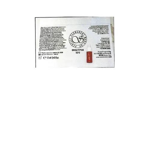 Inchiostro permanente di trucco «BRIGHT PINK E212 - S PIGMENT» (Biotek)