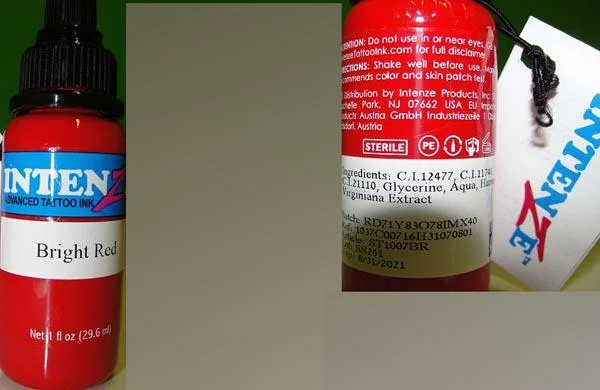 Inchiostro del tatuaggio «Bright Red» (Intenze)
