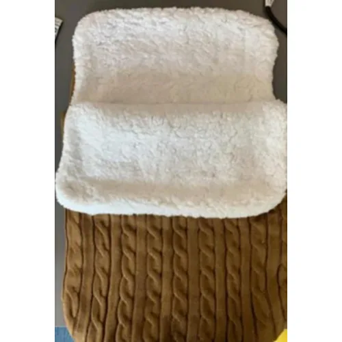 Sacco nanna per bambini «Brown and White Cable Knit Baby Sleeping Bag»