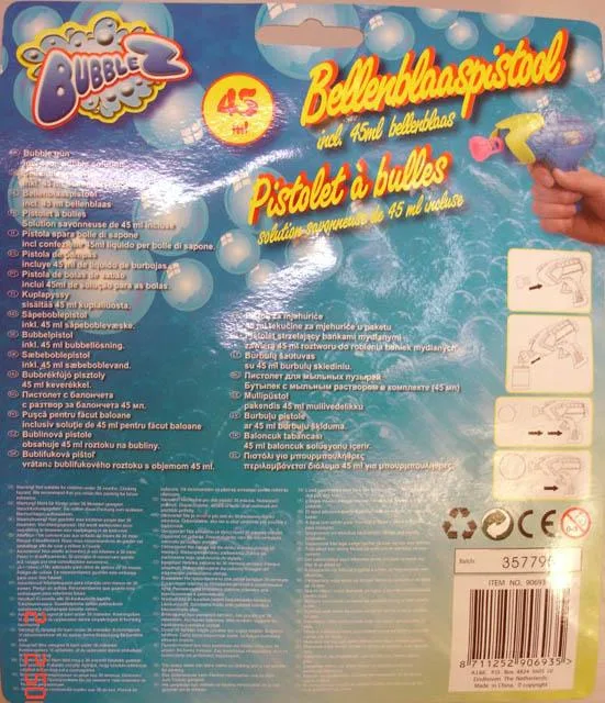 Pistola sparatutto a bolle «BubbleZ» (Unknown)