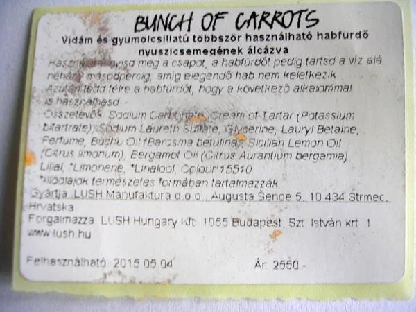 Schiuma da bagno «Bunch of Carrots» — foto 2 dell'alert A12/0340/15