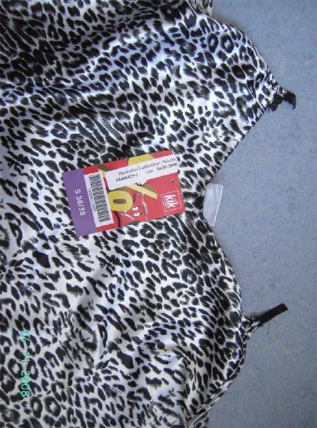 Camicia da notte tracolla: bianco, stampato in nero e grigio (Identic)