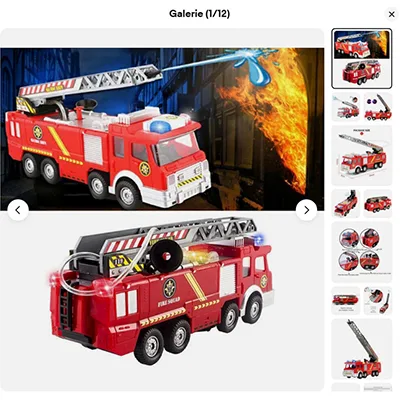 Auto giocattolo «Camion de pompiers avec échelle pompier, grand modèle, jouet, camion d'arrosage»