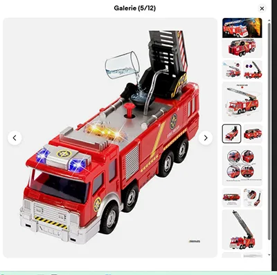 Auto giocattolo «Camion de pompiers avec échelle pompier, grand modèle, jouet, camion d'arrosage» — foto 3 dell'alert SR/00251/26