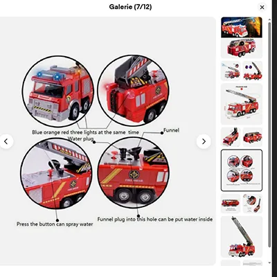 Auto giocattolo «Camion de pompiers avec échelle pompier, grand modèle, jouet, camion d'arrosage» — foto 5 dell'alert SR/00251/26