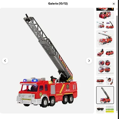 Auto giocattolo «Camion de pompiers avec échelle pompier, grand modèle, jouet, camion d'arrosage» — foto 7 dell'alert SR/00251/26