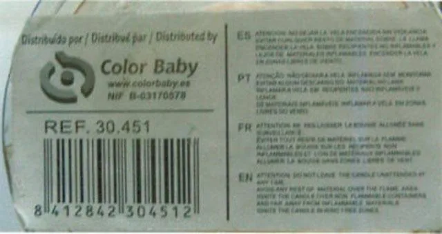 Candela in un contenitore di vetro (Color Baby)