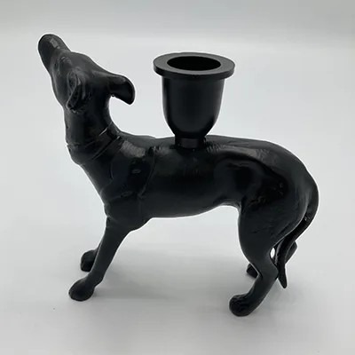 Portacandele «Candle holder, black dog» (Wikholmform)