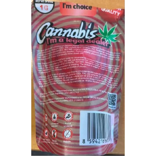 Prodotti a base di erbe per fumare «Cannabis I´m a legal dealer, artconnect s.r.o..» — foto 3 dell'alert SR/01953/26