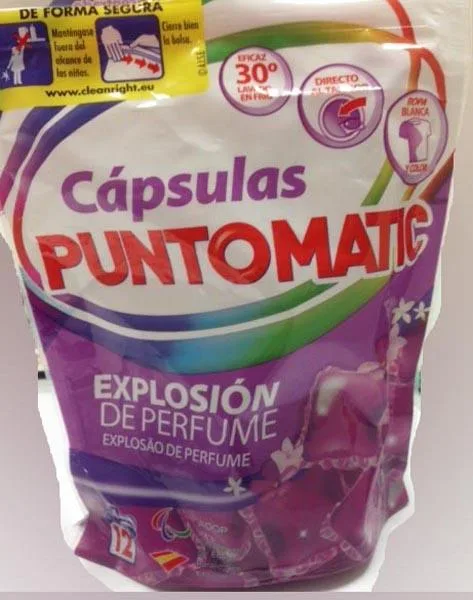 Detergente per capsule liquide «Cápsulas Puntomatic Explosión de Perfume» — foto 1 dell'alert A12/0419/17