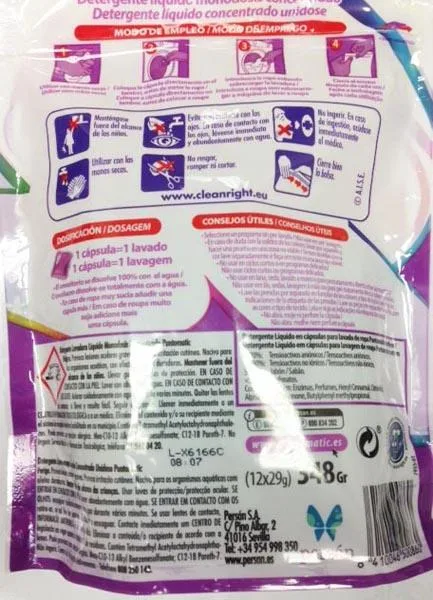 Detergente per capsule liquide «Cápsulas Puntomatic Explosión de Perfume» — foto 2 dell'alert A12/0419/17
