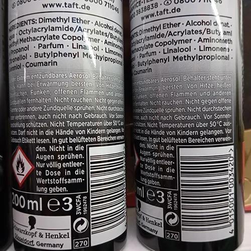 Lacca per capelli «CARBON CRAFT» — foto 2 dell'alert SR/02890/25