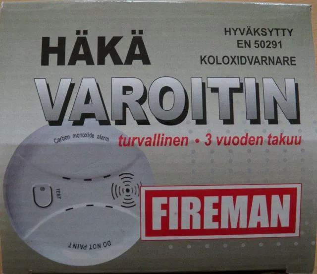 Rilevatore di monossido di carbonio & #13; & #13; «Carbon Monoxide Alarm (Häkävaroitin)» — foto 2 dell'alert A12/1046/12