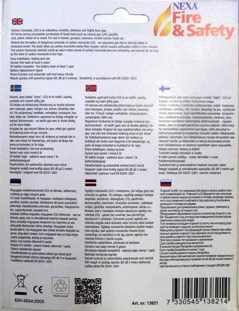 Rilevatore di monossido di carbonio «Carbon monoxide alarm» (Nexa)
