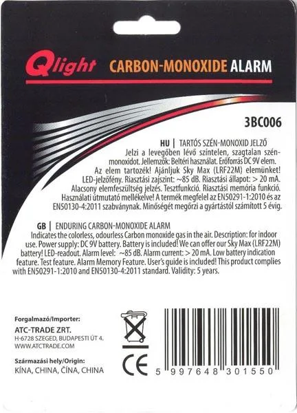 Rivelatore di monossido di carbonio «Carbon-Monoxide Alarm» — foto 2 dell'alert A12/1620/16