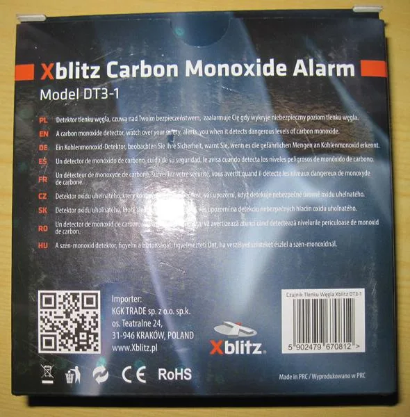 Rilevatore di monossido di carbonio «Carbon Monoxide Alarm» — foto 4 dell'alert A12/0446/19