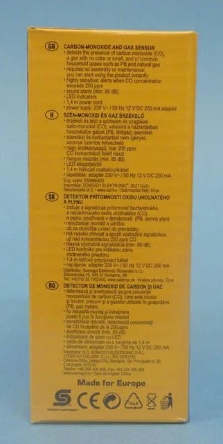 Rilevatore di monossido di carbonio e gas «Carbon-monoxide and gas sensor» (Somogyi Elektronic Home by Somogyi)