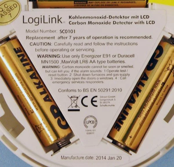 Rivelatore di monossido di carbonio «Carbon Monoxide Detector with LCD» — foto 5 dell'alert A11/0117/16