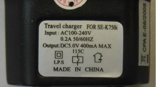 Caricabatterie da viaggio per SE – K 750i (CPA)