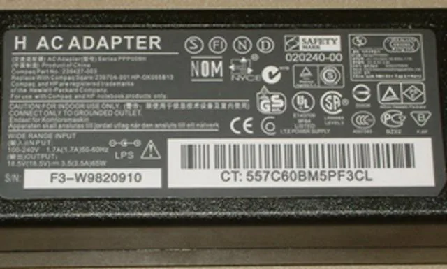 Caricabatterie per laptop – H AC/DC Adaptor — foto 1 dell'alert 1011/10