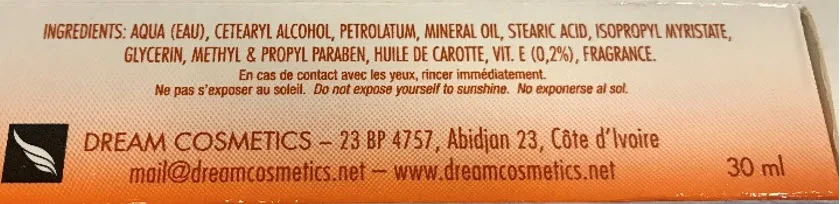 Crema alleggerente per la pelle «Caro white Intensive Care Lightening Beauty Cream with Coconut oil» (Dream Cosmetics)