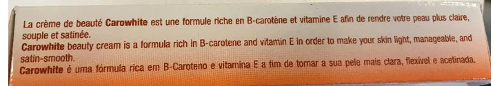 Crema alleggerente per la pelle «Caro white Intensive Care Lightening Beauty Cream with Coconut oil» — foto 2 dell'alert A12/00310/22