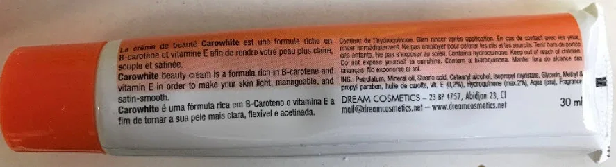 Crema alleggerente per la pelle «Caro white Intensive Care Lightening Beauty Cream with Coconut oil» — foto 3 dell'alert A12/00310/22