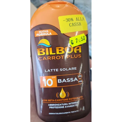 Protezione solare «Carrot Plus Latte solare protezione 10 bassa» — foto 5 dell'alert A12/02214/24