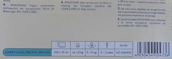Imbracatura del bambino «Carry Sling Pacific» — foto 3 dell'alert A12/0649/19
