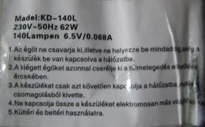 Catena di illuminazione – 8 Funkcióval müködik — foto 2 dell'alert 1045/09