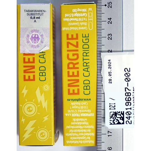 Cartuccia di sigaretta elettronica «CBD CARTRIDGE with Hemp Extract ENERGIZE» — foto 3 dell'alert A12/01719/24