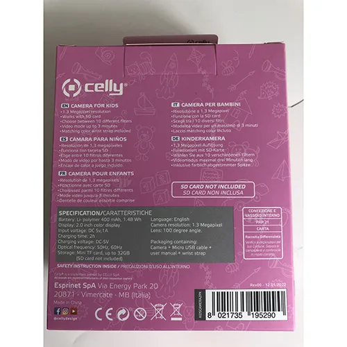 Fotocamera per bambini «Celly camera for kids» — foto 4 dell'alert A12/00464/24