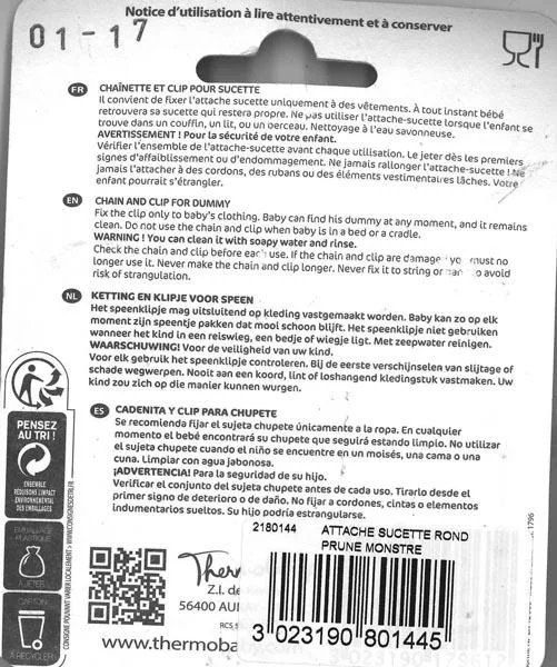 Supporto di succhietto «Chain and Clip for Dummy» — foto 2 dell'alert A12/1228/17