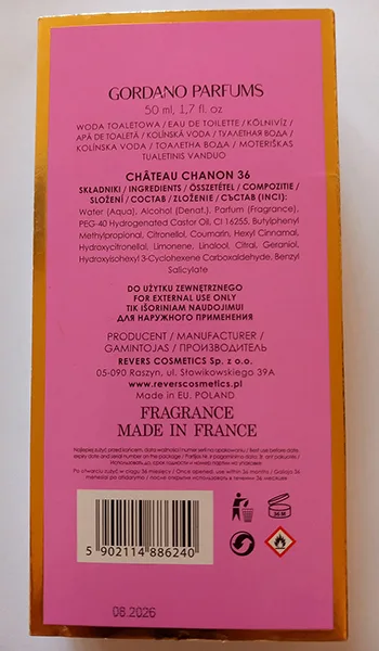 Eau de toilette «Chateau Chanon 36» — foto 2 dell'alert A12/01026/23