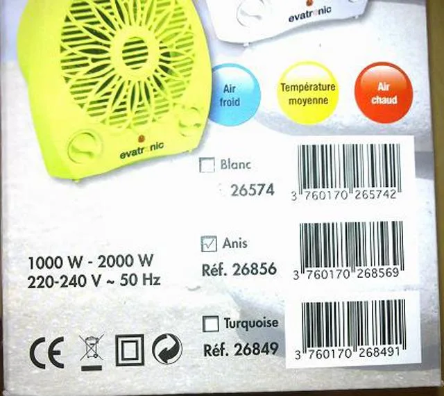 Radiatore del ventilatore & #13; & #13; «Chauffage Soufflant Iris» — foto 4 dell'alert A12/1372/12